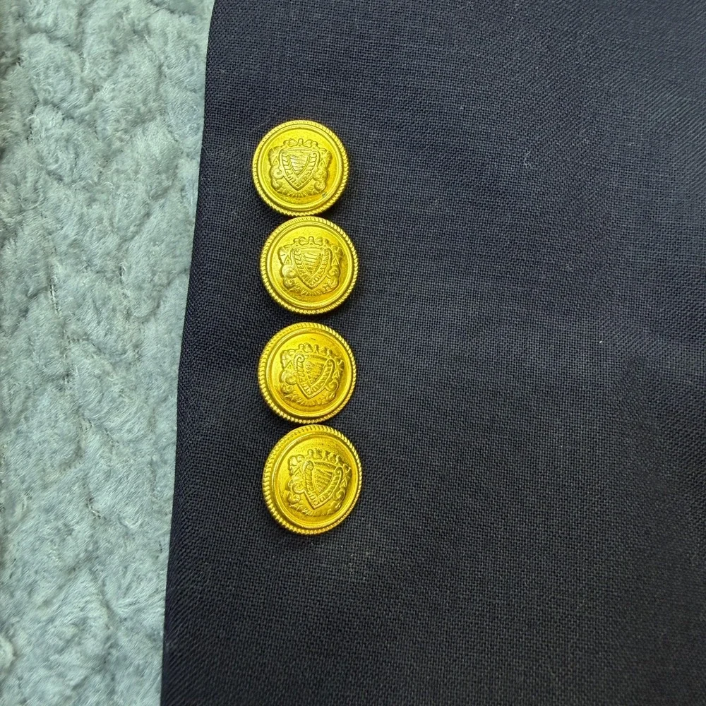 Jos A Bank Mens Blazer Exacutive Navy Wool 40 Short Gold Buttons‎